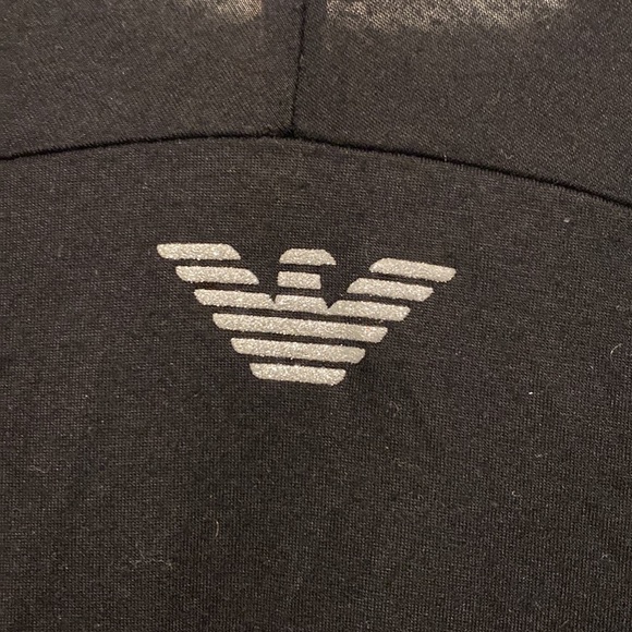 Armani jeans women’s black over sized T-shirt with silver sparkle graphics | XS - Picture 8 of 10